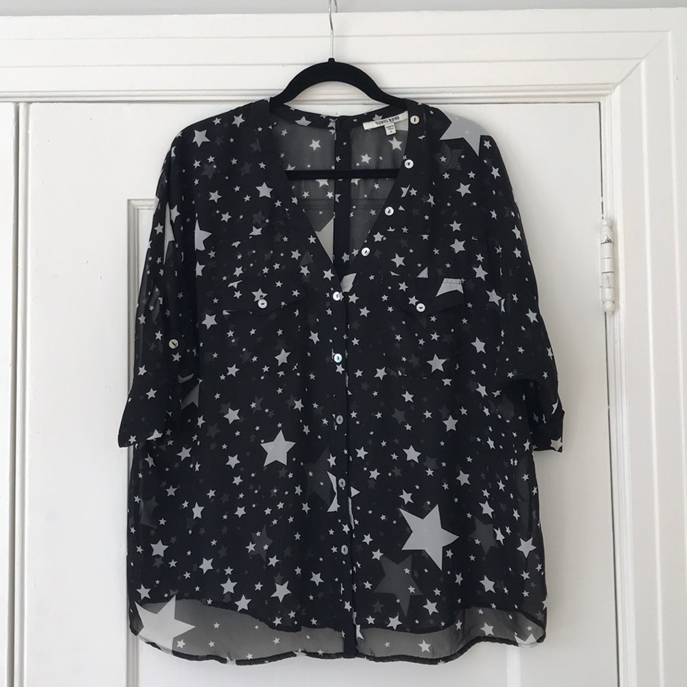 Black with white stars blouse